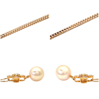 Tasaki 11mm white South Sea pearl necklace with diamond-accented K18 yellow gold cross pendant on a 44 cm chain