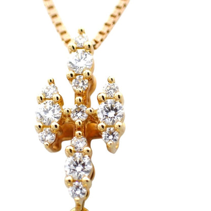 Tasaki 11mm white South Sea pearl necklace with diamond-accented K18 yellow gold cross pendant on a 44 cm chain