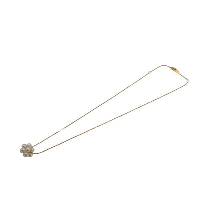 Tasaki 3mm pearl baby flower necklace in yellow and white gold with 40cm chain