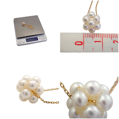 Tasaki 3mm pearl baby flower necklace in yellow and white gold with 40cm chain