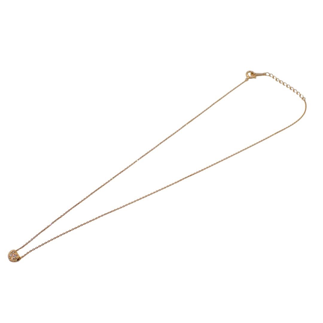 Tasaki diamond heart pendant necklace in K18 pink gold with 0.03ct diamond and chain length options