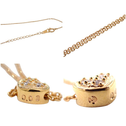 Tasaki diamond heart pendant necklace in K18 pink gold with 0.03ct diamond and chain length options