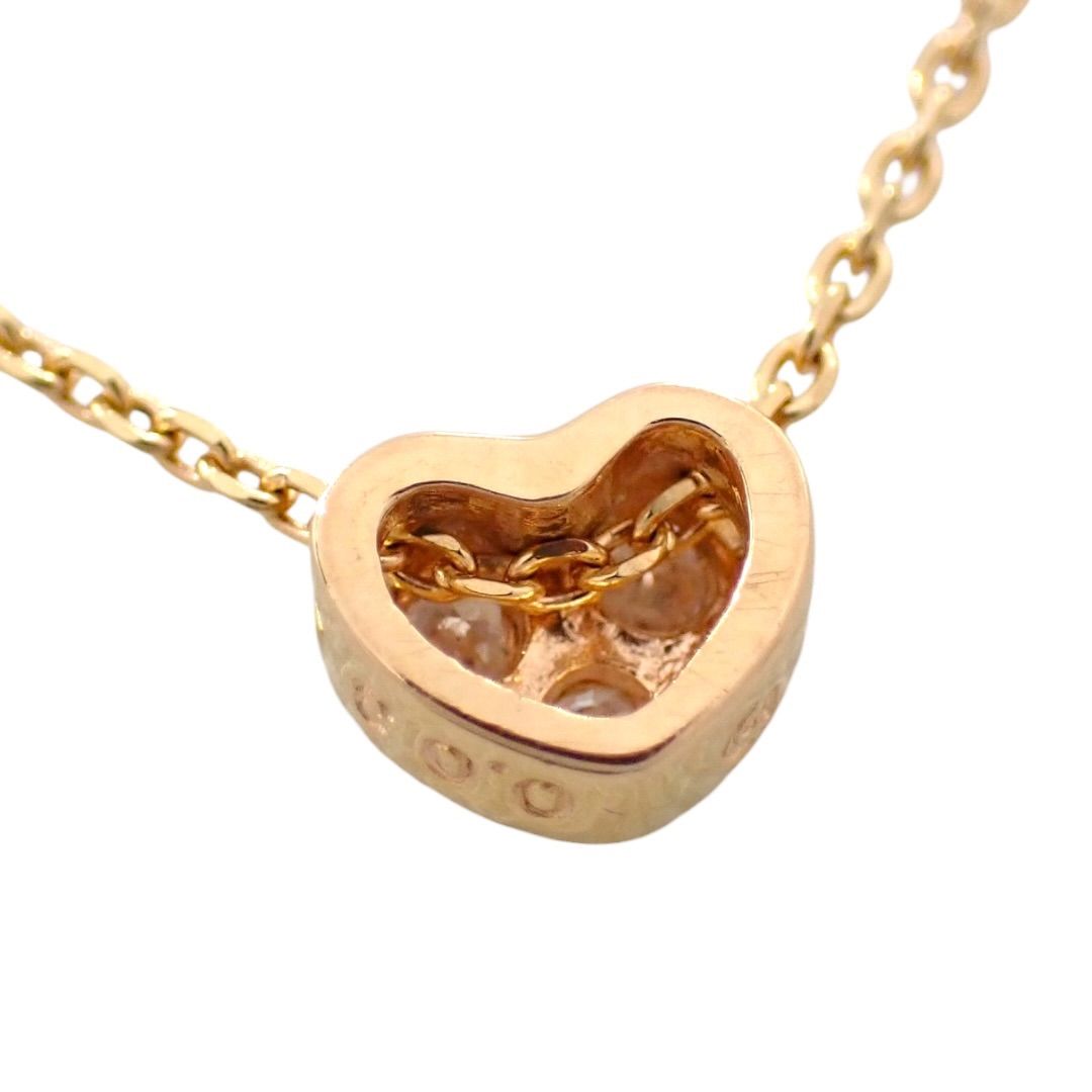 Tasaki diamond heart pendant necklace in K18 pink gold with 0.03ct diamond and chain length options