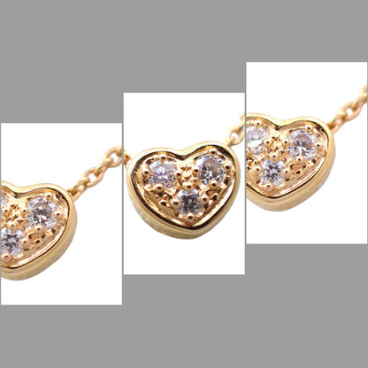 Tasaki diamond heart pendant necklace in K18 pink gold with 0.03ct diamond and chain length options