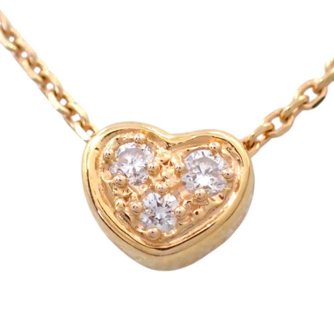 Tasaki diamond heart pendant necklace in K18 pink gold with 0.03ct diamond and chain length options