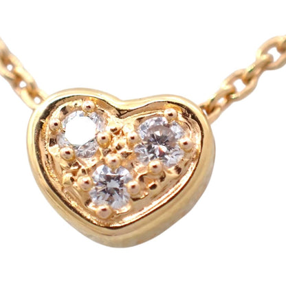Tasaki diamond heart pendant necklace in K18 pink gold with 0.03ct diamond and chain length options