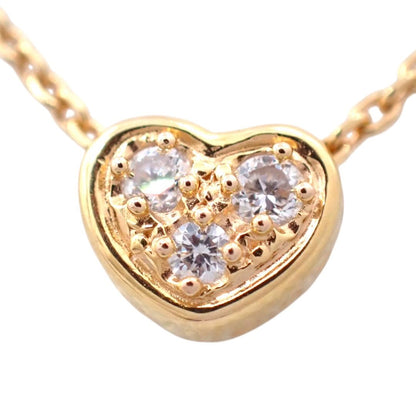 Tasaki diamond heart pendant necklace in K18 pink gold with 0.03ct diamond and chain length options