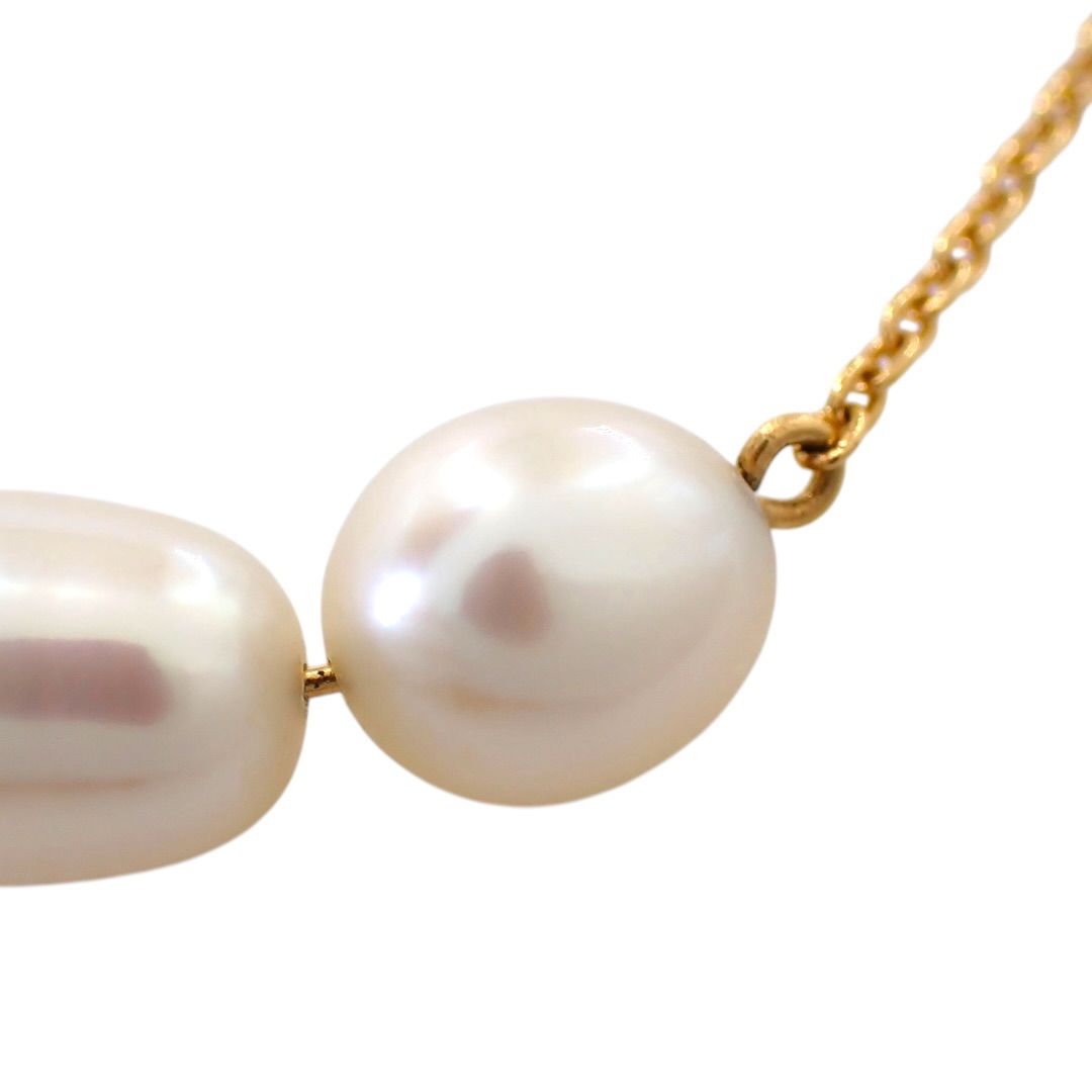 Tasaki Baroque Pearl Necklace with 3 natural pink pearls and K18 yellow gold pendant on 42 cm chain