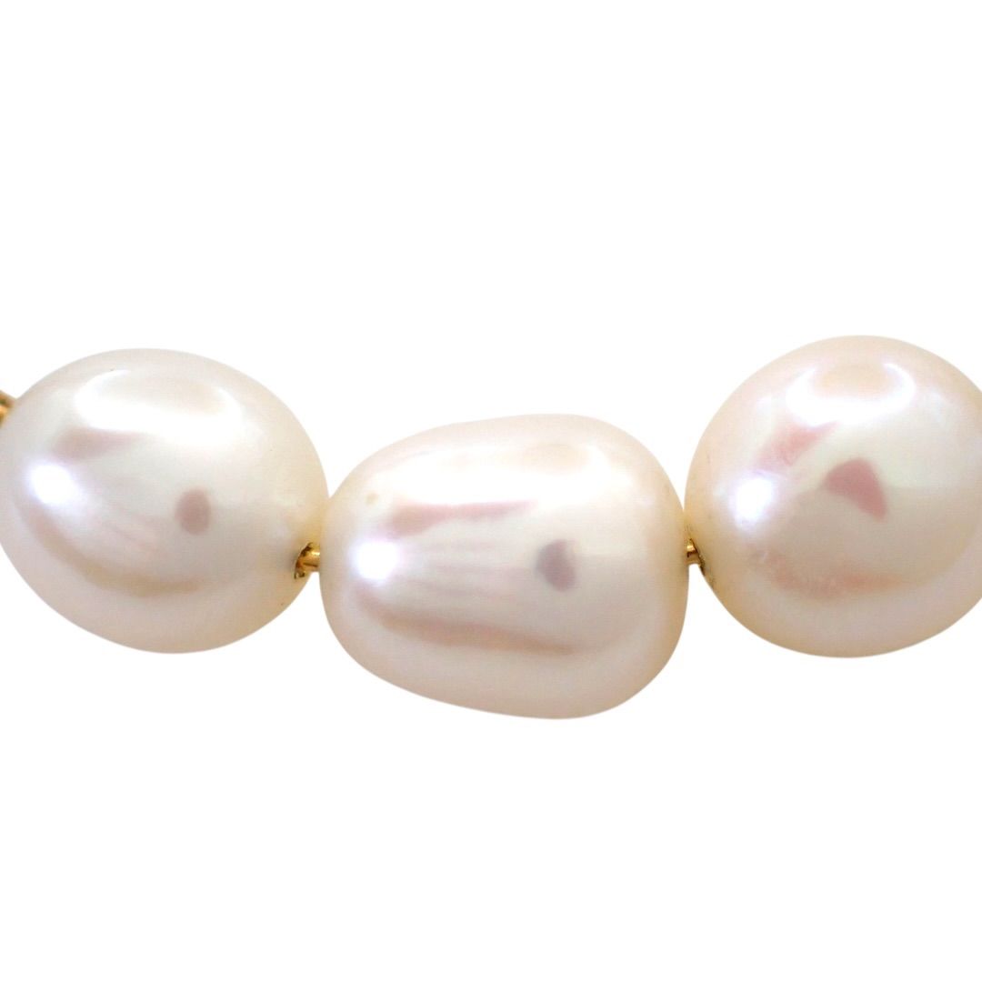 Tasaki Baroque Pearl Necklace with 3 natural pink pearls and K18 yellow gold pendant on 42 cm chain
