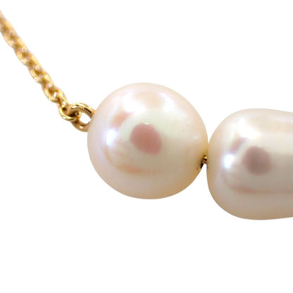 Tasaki Baroque Pearl Necklace with 3 natural pink pearls and K18 yellow gold pendant on 42 cm chain
