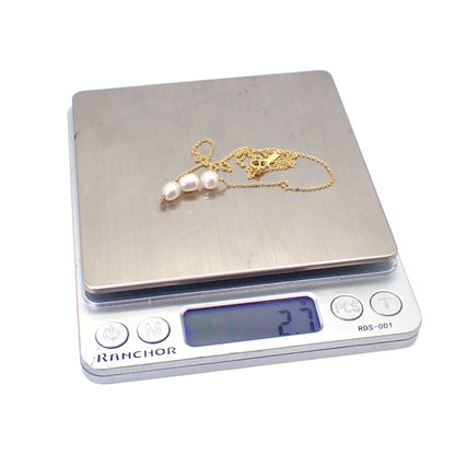 Tasaki Baroque Pearl Necklace with 3 natural pink pearls and K18 yellow gold pendant on 42 cm chain
