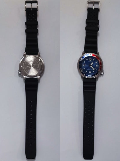 Citizen Promaster Marine Spider-Man Collaboration Model Watch BN0250-07L with blue dial and stainless steel strap