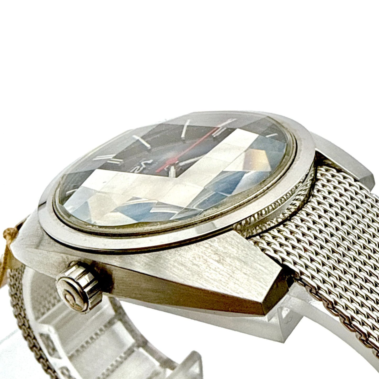 1970s Citizen Seven Star V2 automatic men's watch with black dial and silver case