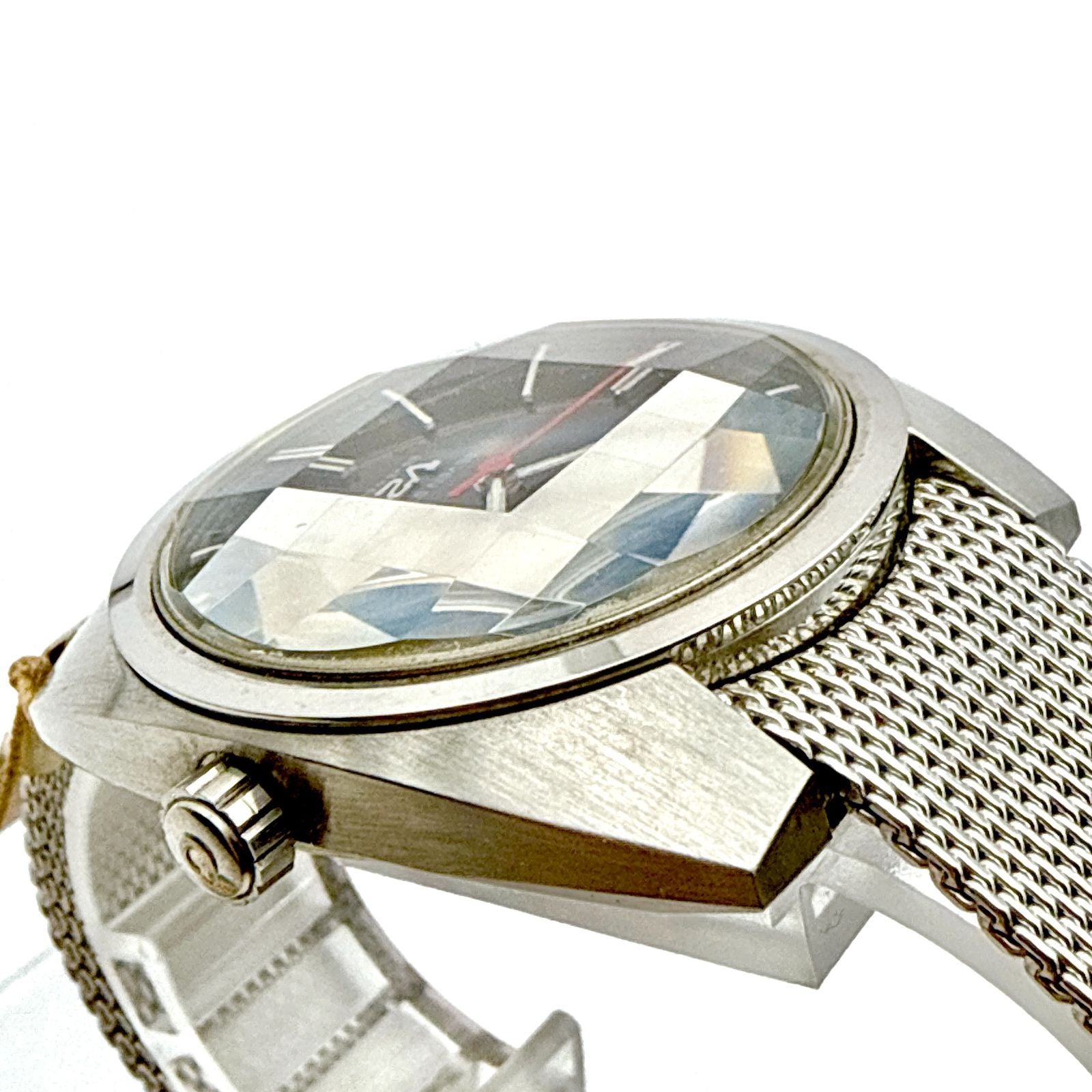 1970s Citizen Seven Star V2 automatic men's watch with black dial and silver case