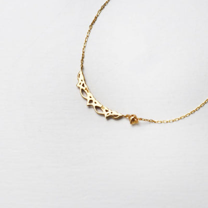 Agete Birthstone Necklace in K10 Yellow Gold with 20 cm chain and 2 cm pendant