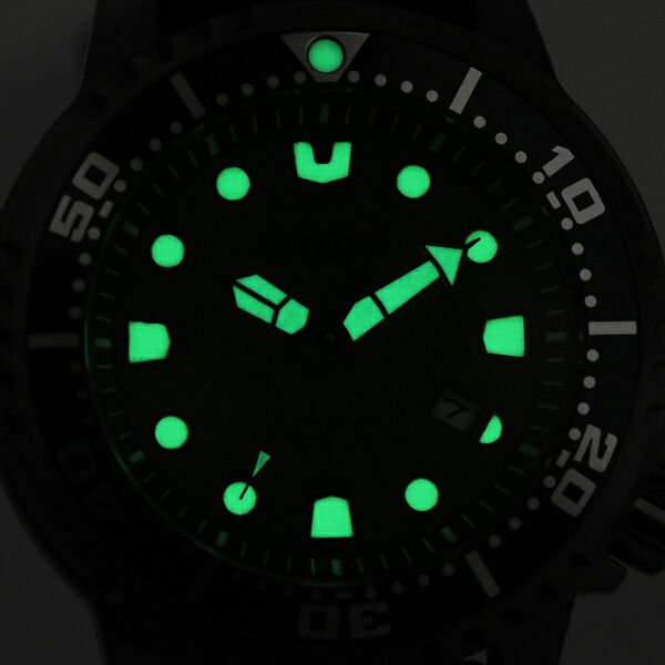ProMaster Marine Eco-Drive watch BN0157-11X with khaki dial, khaki urethane band, and gray stainless steel case