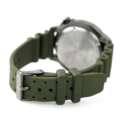 ProMaster Marine Eco-Drive watch BN0157-11X with khaki dial, khaki urethane band, and gray stainless steel case