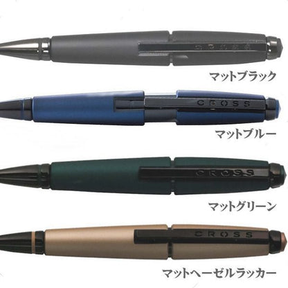 CROSS Select Chip Rollerball Pen Edge Matte Series in Black Blue Hazel with slide mechanism and brass body