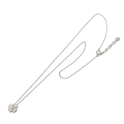 Mikimoto diamond clover necklace in 18K white gold with 0.07ct diamonds on a 41cm adjustable chain