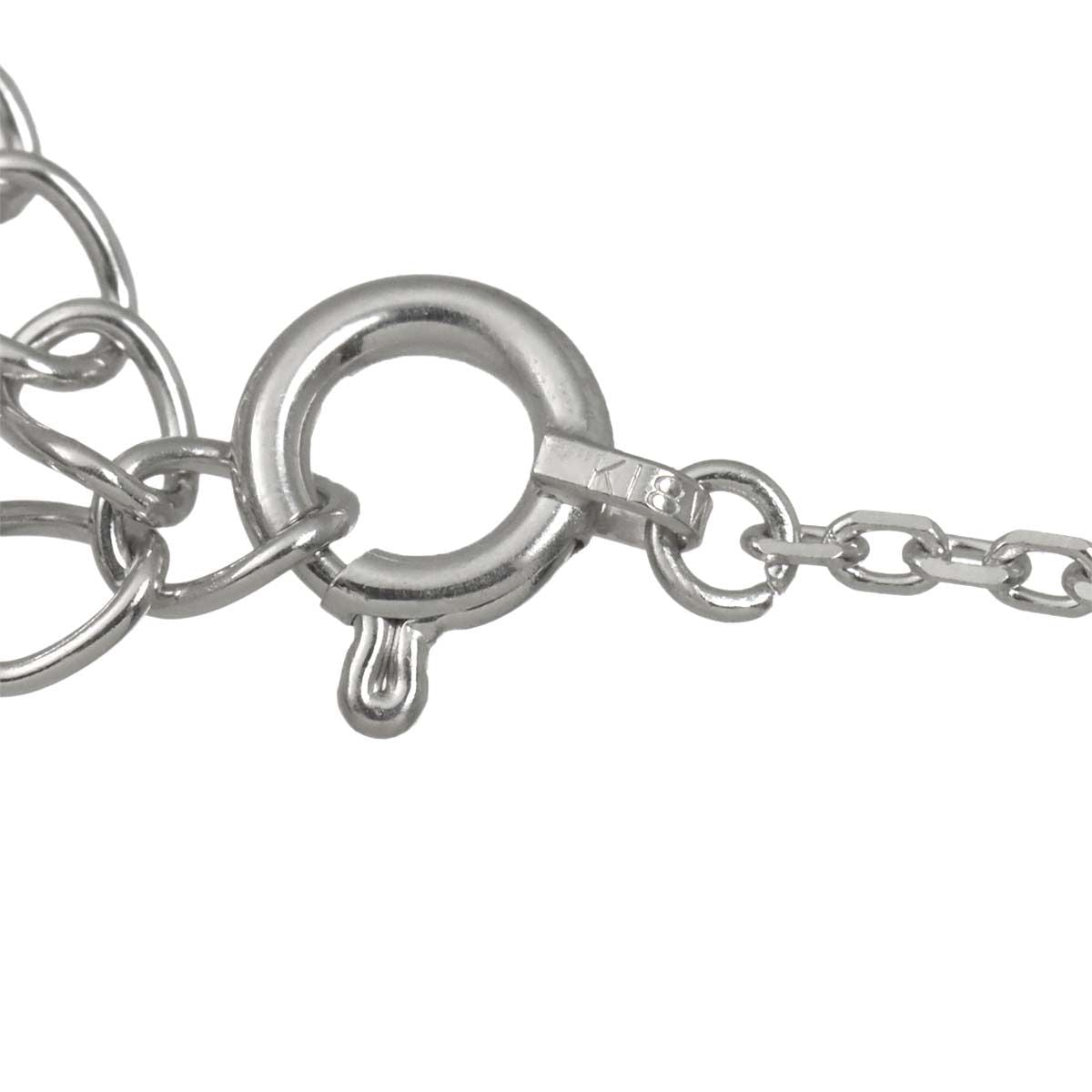 Mikimoto diamond clover necklace in 18K white gold with 0.07ct diamonds on a 41cm adjustable chain