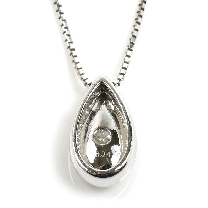 Tasaki white gold necklace with 0.24ct diamond pendant on 45cm chain for ladies