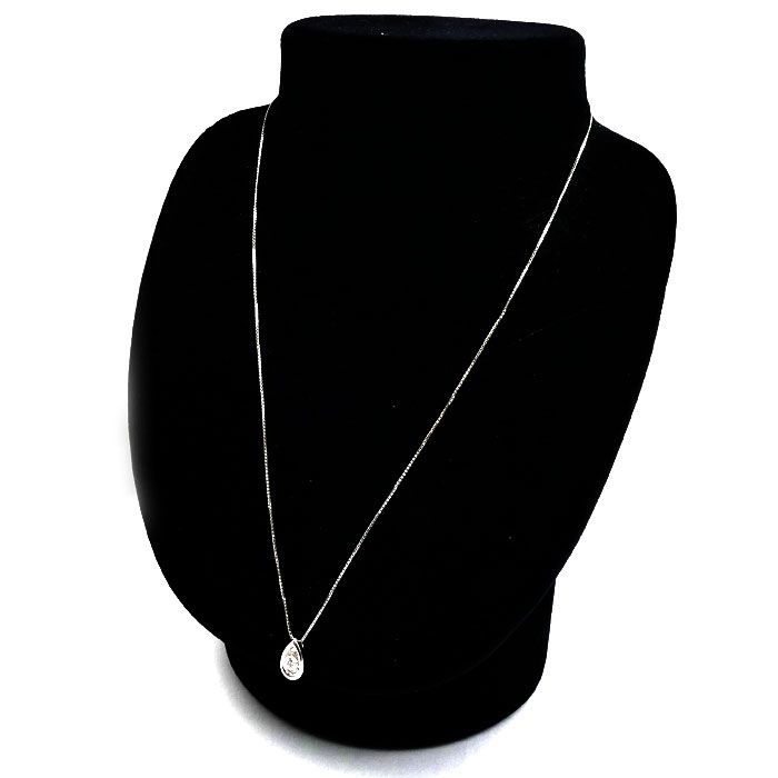 Tasaki white gold necklace with 0.24ct diamond pendant on 45cm chain for ladies