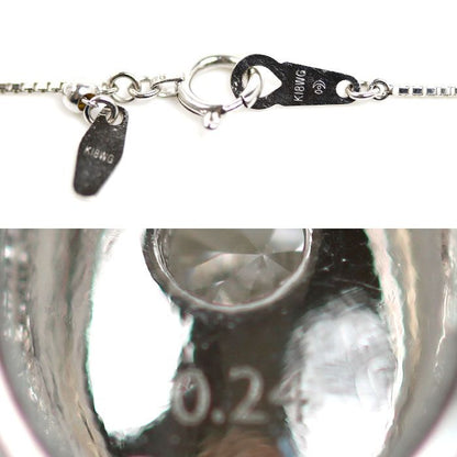 Tasaki white gold necklace with 0.24ct diamond pendant on 45cm chain for ladies
