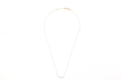 Agete K18 gold necklace with 0.1ct diamonds, 45cm length, and delicate motif size 13.4mm x 2.1mm