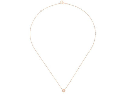 Agete K18 pink gold necklace with 0.03ct diamond pendant, approximately 40cm length