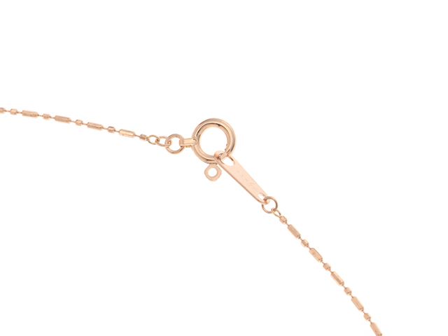 Agete K18 pink gold necklace with 0.03ct diamond pendant, approximately 40cm length