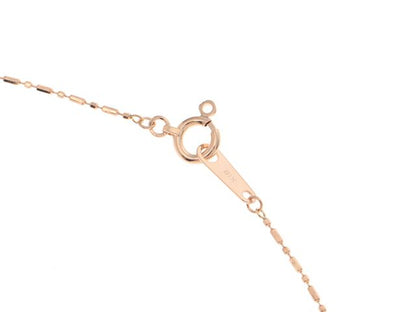 Agete K18 pink gold necklace with 0.03ct diamond pendant, approximately 40cm length
