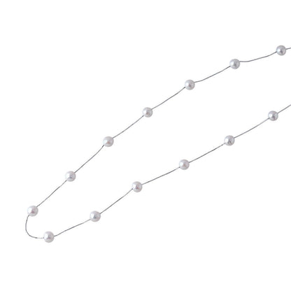 Tasaki white gold pearl necklace station with 21 pearls 8.5-9.0mm length 95cm