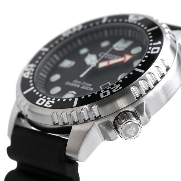 Citizen BN0156-05E men's Promaster watch with black dial, stainless steel case, and black urethane band