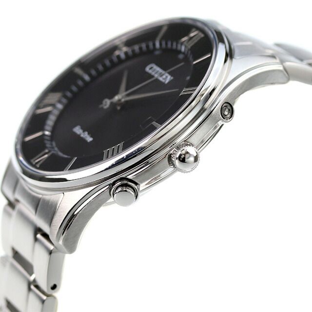 Citizen AS1060-54E men's watch with black dial and silver stainless steel band