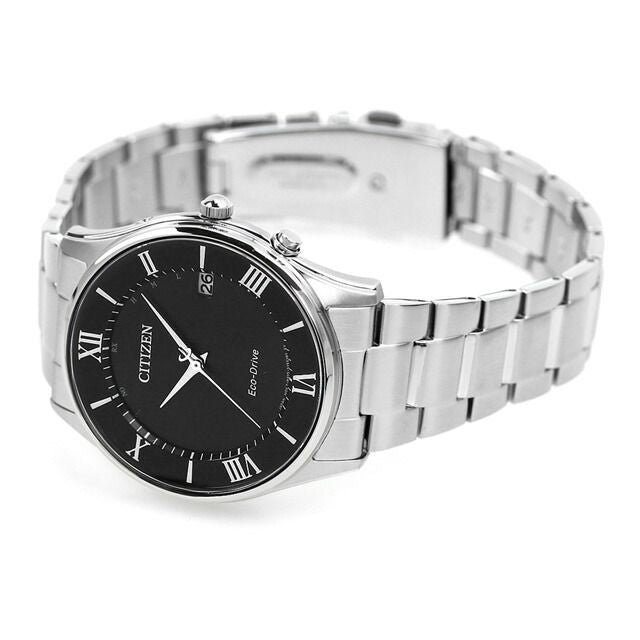 Citizen AS1060-54E men's watch with black dial and silver stainless steel band