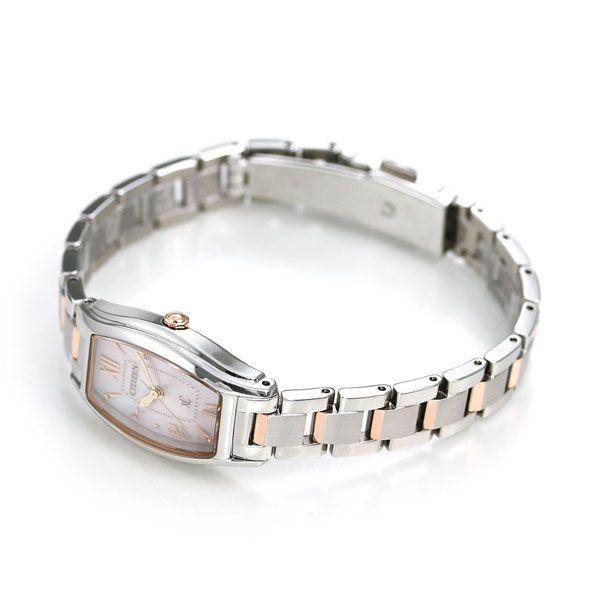 Citizen Eco-Drive EW5544-51W ladies wristwatch with pink dial and silver pink gold stainless steel band