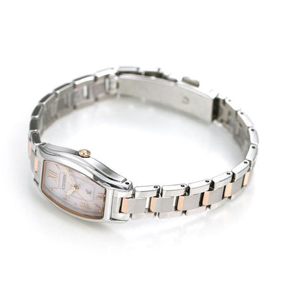 Citizen Eco-Drive EW5544-51W ladies wristwatch with pink dial and silver pink gold stainless steel band