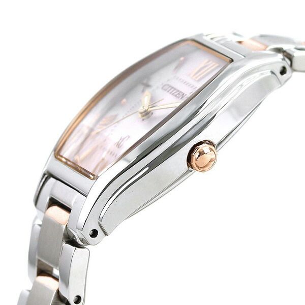 Citizen Eco-Drive EW5544-51W ladies wristwatch with pink dial and silver pink gold stainless steel band