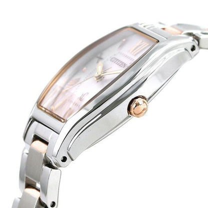 Citizen Eco-Drive EW5544-51W ladies wristwatch with pink dial and silver pink gold stainless steel band