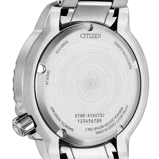 Citizen Promaster BN0165-55L men's dive watch with ice blue dial and silver stainless steel band