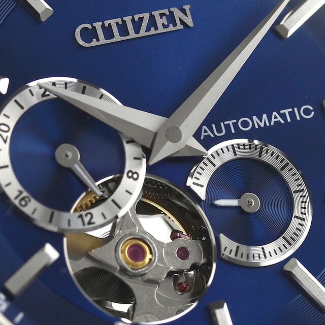 Citizen NP1010-78L men's mechanical watch with blue dial and silver stainless steel band