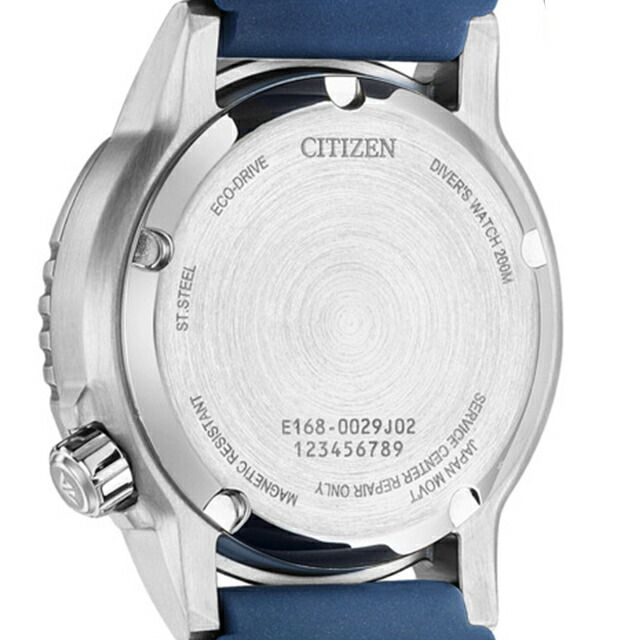 Citizen PROMASTER EO2021-05L men's navy dial diver wristwatch with stainless steel case and navy band