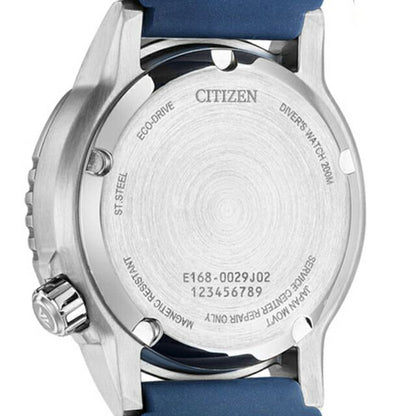 Citizen PROMASTER EO2021-05L men's navy dial diver wristwatch with stainless steel case and navy band