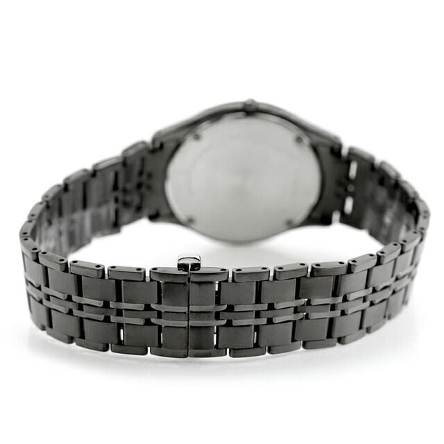 Citizen Eco-Drive AR3017-58E men's wristwatch with black dial and stainless steel gray band