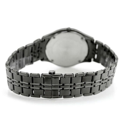 Citizen Eco-Drive AR3017-58E men's wristwatch with black dial and stainless steel gray band