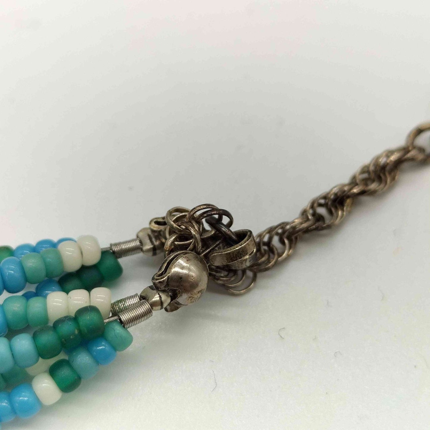 Agete sterling silver beads seven-strand necklace for women with 18 cm full length