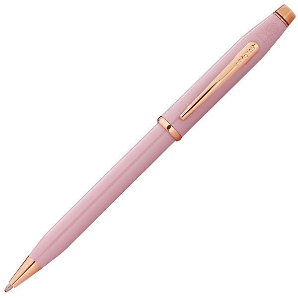 CROSS Century 2 ballpoint pen in smoky pink lavender blue with beige accents and twist mechanism