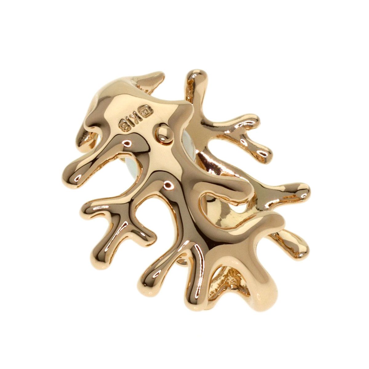 MIKIMOTO Akoya Pearl Coral Motif pendant top in pink gold K18PG with approximately 5mm pearl