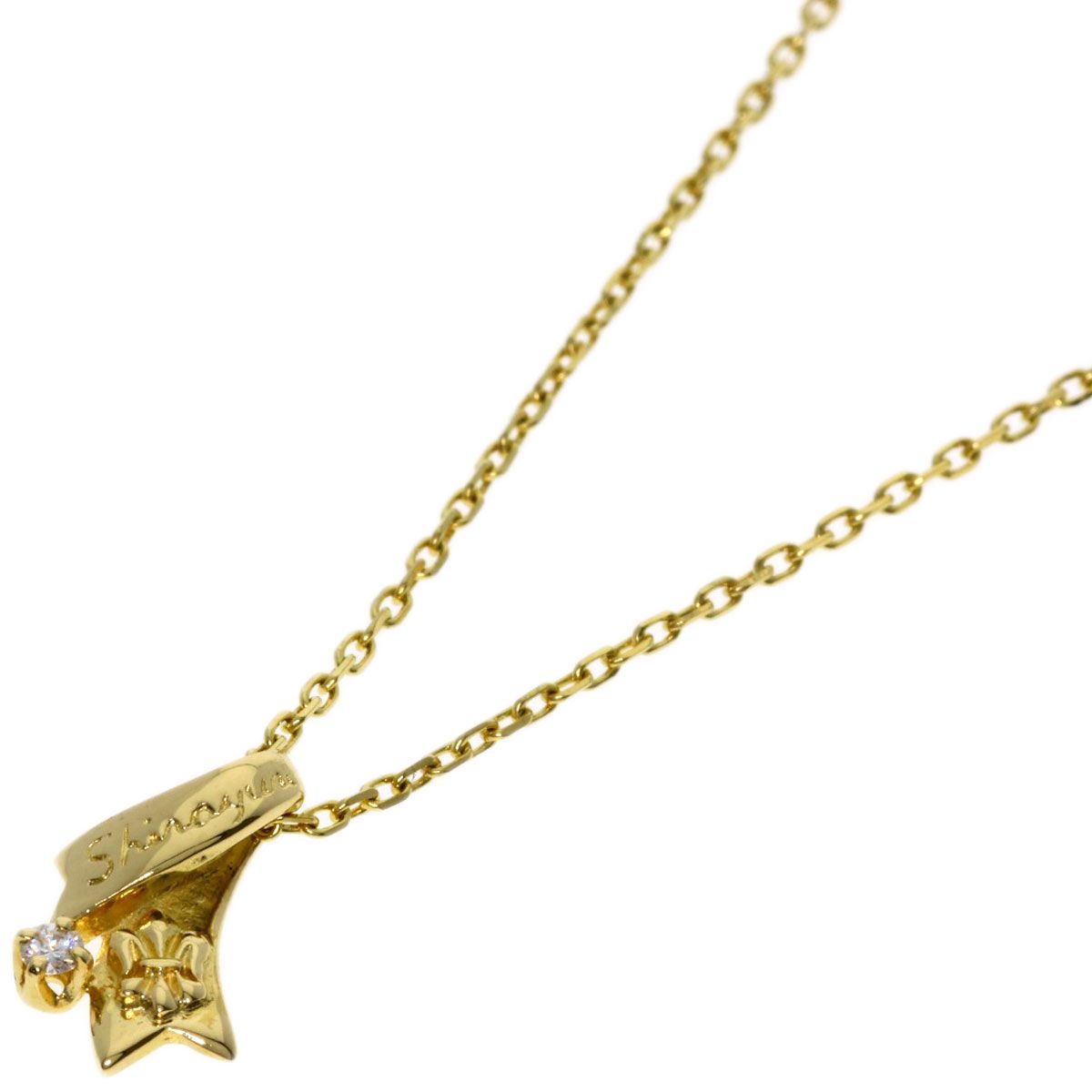 Mikimoto Diamond College Necklace for ladies in K18 yellow gold with a 40cm chain and delicate design