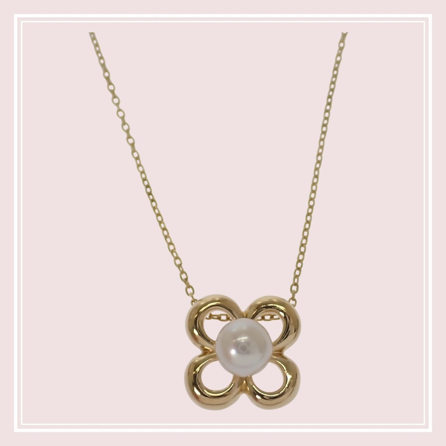 TASAKI Flower Motif Pearl Necklace in K18 Yellow Gold with 5mm pearl and 41cm chain